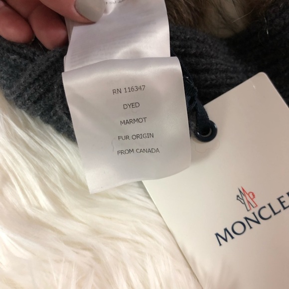 Moncler Cashmere, Wool, Leather and Marmot Fur New With Tags Size Small - Picture 7 of 8